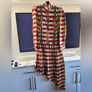 Gucci Red and White Long Sleeve Sundress for Cocktail